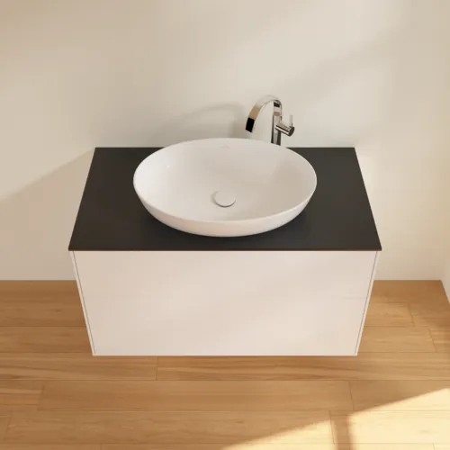 Bild von VILLEROY BOCH Finion Waschbeckenunterschrank, mit Beleuchtung, 2 Auszüge, 1000 x 603 x 501 mm, White Matt Lacquer / Glass Black Matt #G88200MT