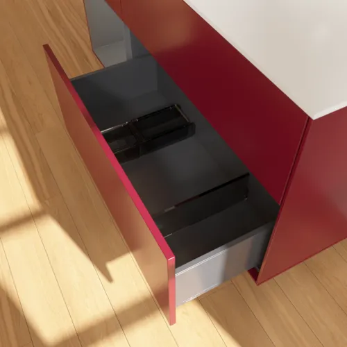 Bild von VILLEROY BOCH Finion Waschbeckenunterschrank, mit Beleuchtung, 3 Auszüge, 1200 x 603 x 501 mm, Peony Matt Lacquer / Anthracite Matt Lacquer / Glass White Matt #G941GKHB