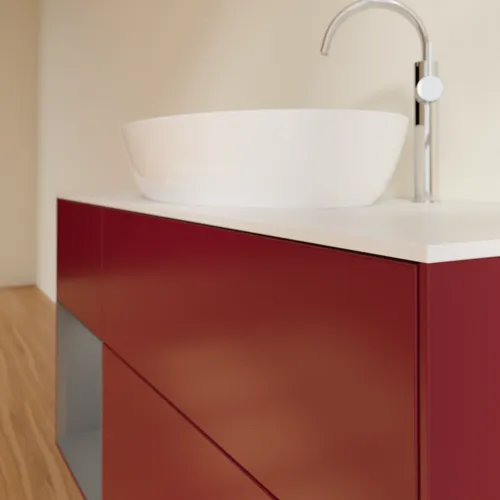 Bild von VILLEROY BOCH Finion Waschbeckenunterschrank, mit Beleuchtung, 3 Auszüge, 1200 x 603 x 501 mm, Peony Matt Lacquer / Anthracite Matt Lacquer / Glass White Matt #G941GKHB