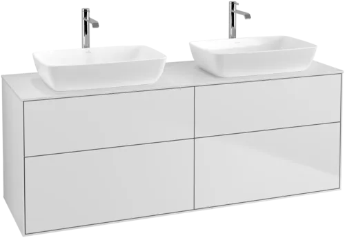 Obrázek VILLEROY BOCH Finion Vanity unit, with lighting, 4 pull-out compartments, 1600 x 603 x 501 mm, White Matt Lacquer / Glass White Matt #G84100MT