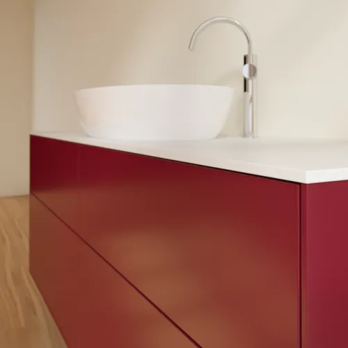 VILLEROY BOCH Finion Waschbeckenunterschrank, mit Beleuchtung, 4 Auszüge, 1600 x 603 x 501 mm, Peony Matt Lacquer / Glass White Matt #G97100HB, Bild 6