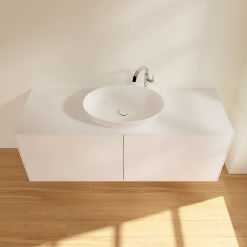 Bild von VILLEROY BOCH Finion Waschbeckenunterschrank, mit Beleuchtung, 4 Auszüge, 1600 x 603 x 501 mm, White Matt Lacquer / Glass White Matt #G97100MT