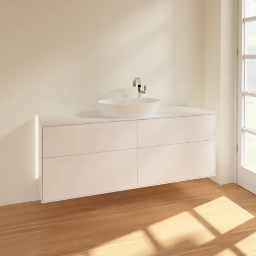 Bild von VILLEROY BOCH Finion Waschbeckenunterschrank, mit Beleuchtung, 4 Auszüge, 1600 x 603 x 501 mm, White Matt Lacquer / Glass White Matt #G97100MT