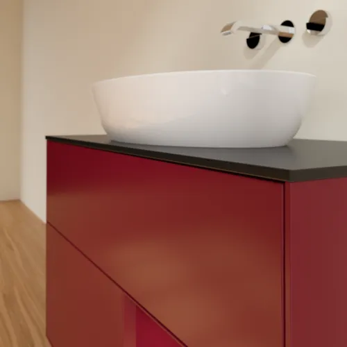 Bild von VILLEROY BOCH Finion Waschbeckenunterschrank, mit Beleuchtung, 2 Auszüge, 1000 x 603 x 501 mm, Peony Matt Lacquer / Peony Matt Lacquer / Glass Black Matt #GA22HBHB