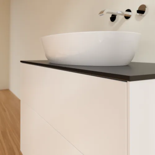 VILLEROY BOCH Finion Waschbeckenunterschrank, mit Beleuchtung, 2 Auszüge, 1000 x 603 x 501 mm, White Matt Lacquer / Glass Black Matt #GA0200MT, Bild 6
