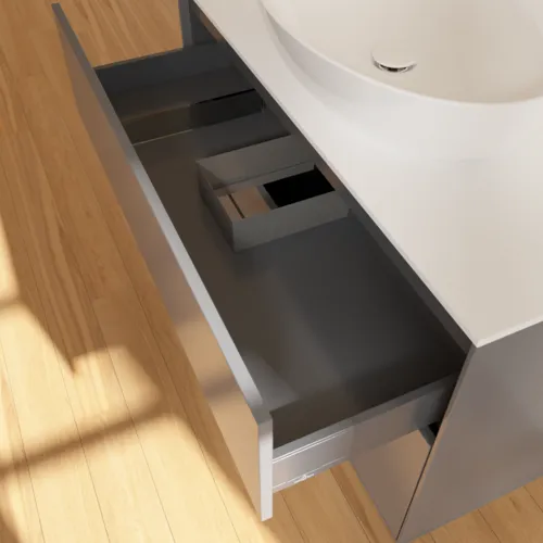 Bild von VILLEROY BOCH Finion Waschbeckenunterschrank, mit Beleuchtung, 2 Auszüge, 1000 x 603 x 501 mm, Anthracite Matt Lacquer / Glass White Matt #GA0100GK