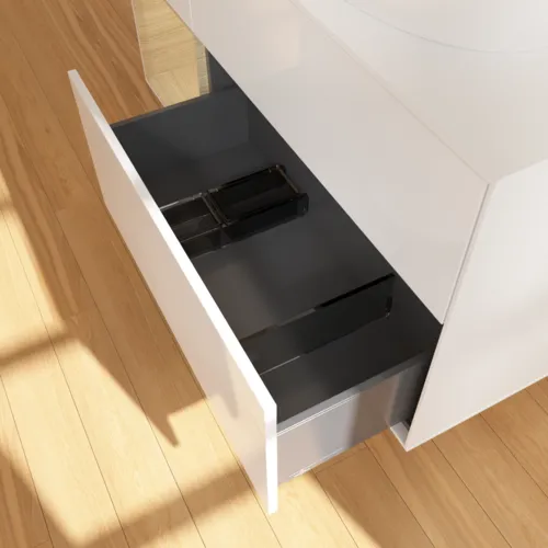Obrázek VILLEROY BOCH Finion Vanity unit, with lighting, 3 pull-out compartments, 1200 x 603 x 501 mm, Glossy White Lacquer / Oak Veneer / Glass White Matt #GA41PCGF