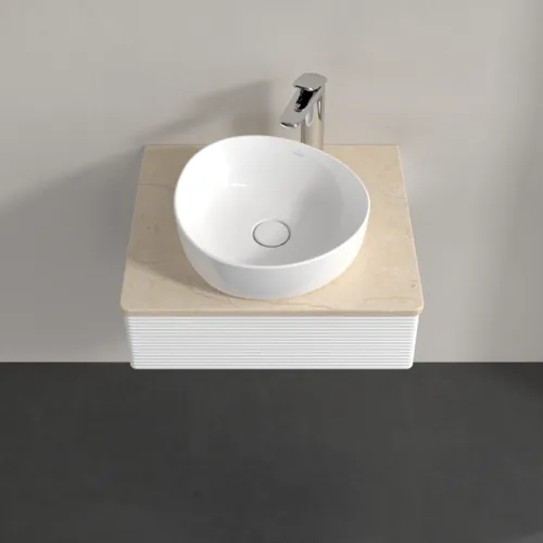 Bild von VILLEROY BOCH Antao Waschbeckenunterschrank, 1 Auszug, 600 x 190 x 500 mm, Front mit Struktur, White Matt Lacquer / Botticino #K07153MT