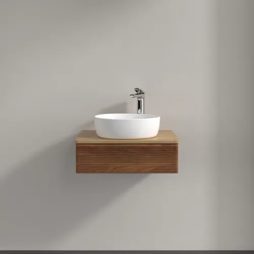 Bild von VILLEROY BOCH Antao Waschbeckenunterschrank, 1 Auszug, 600 x 190 x 500 mm, Front mit Struktur, Warm Walnut / Honey Oak #K07151HM