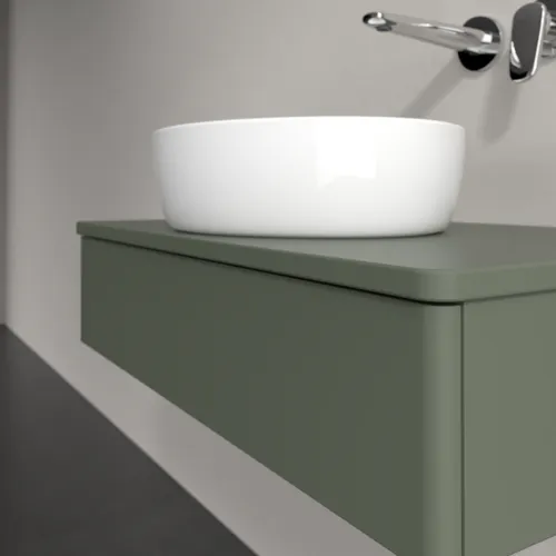 Picture of VILLEROY BOCH Antao Vanity unit, 1 pull-out compartment, 800 x 190 x 500 mm, Front without structure, Leaf Green Matt Lacquer / Leaf Green Matt Lacquer #K08010HL