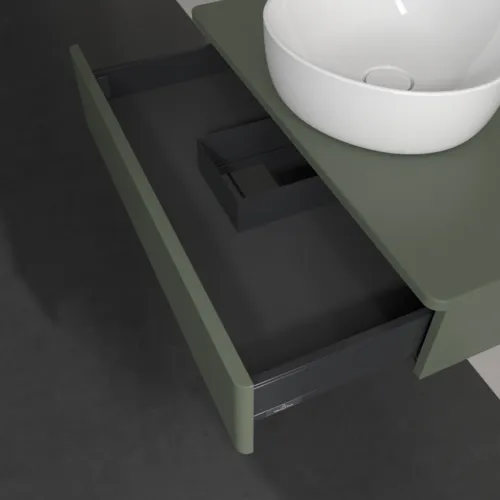 Picture of VILLEROY BOCH Antao Vanity unit, 1 pull-out compartment, 800 x 190 x 500 mm, Front without structure, Leaf Green Matt Lacquer / Leaf Green Matt Lacquer #K08010HL