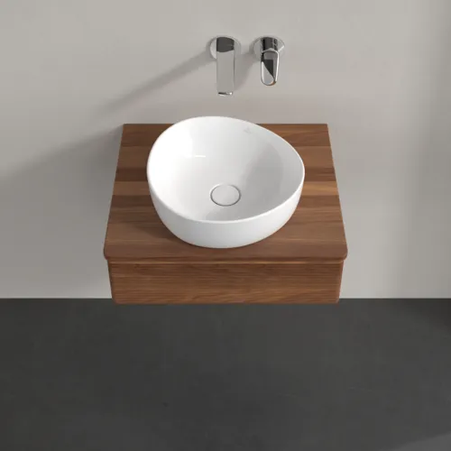 Picture of VILLEROY BOCH Antao Vanity unit, 1 pull-out compartment, 600 x 190 x 500 mm, Front with grain texture, Warm Walnut / Warm Walnut #K07112HM