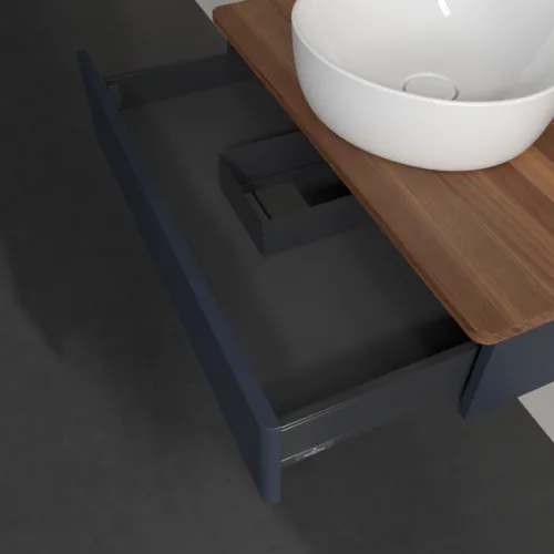 VILLEROY BOCH Antao Waschbeckenunterschrank, 1 Auszug, 800 x 190 x 500 mm, Front ohne Struktur, Midnight Blue Matt Lacquer / Warm Walnut #K08012HG, Bild 7