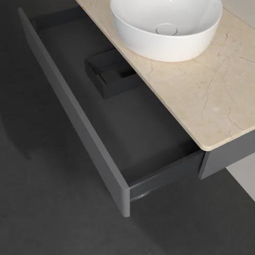 VILLEROY BOCH Antao Waschbeckenunterschrank, 1 Auszug, 1000 x 190 x 500 mm, Front mit Struktur, Anthracite Matt Lacquer / Botticino #K09113GK, Bild 6