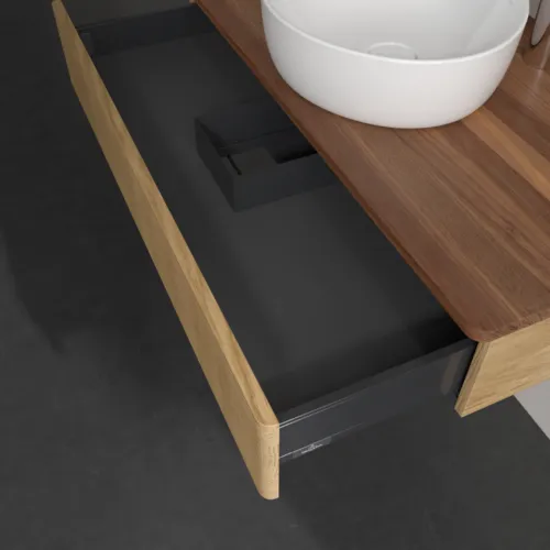 Bild von VILLEROY BOCH Antao Waschbeckenunterschrank, 1 Auszug, 1000 x 190 x 500 mm, Front mit Struktur, Honey Oak / Warm Walnut #K09152HN
