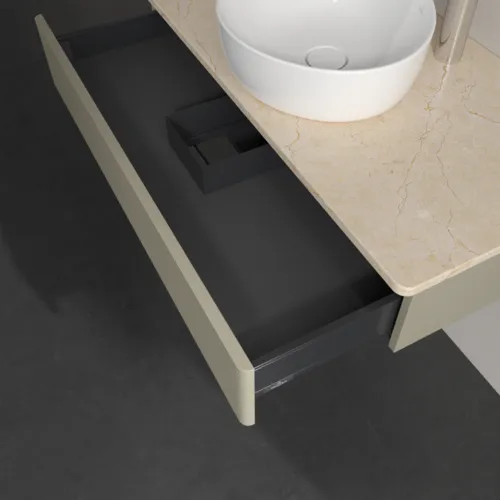 Bild von VILLEROY BOCH Antao Waschbeckenunterschrank, 1 Auszug, 1000 x 190 x 500 mm, Front mit Struktur, Stone Grey Matt Lacquer / Botticino #K09153HK