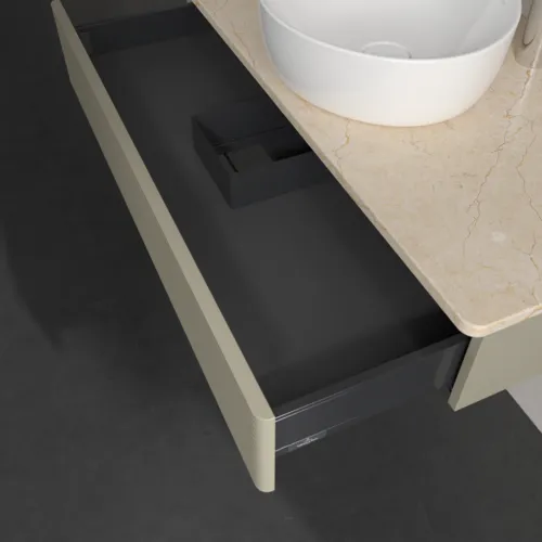 Bild von VILLEROY BOCH Antao Waschbeckenunterschrank, 1 Auszug, 1000 x 190 x 500 mm, Front mit Struktur, Stone Grey Matt Lacquer / Botticino #K09153HK