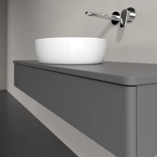 Bild von VILLEROY BOCH Antao Waschbeckenunterschrank, 1 Auszug, 1200 x 190 x 500 mm, Front ohne Struktur, Anthracite Matt Lacquer / Anthracite Matt Lacquer #K10010GK