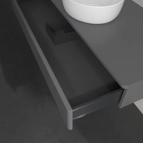 Bild von VILLEROY BOCH Antao Waschbeckenunterschrank, 1 Auszug, 1200 x 190 x 500 mm, Front ohne Struktur, Anthracite Matt Lacquer / Anthracite Matt Lacquer #K10010GK