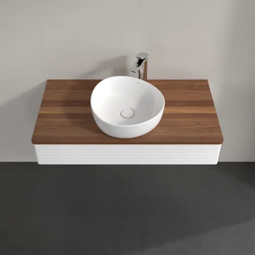 Bild von VILLEROY BOCH Antao Waschbeckenunterschrank, 1 Auszug, 1000 x 190 x 500 mm, Front mit Struktur, White Matt Lacquer / Warm Walnut #K09152MT