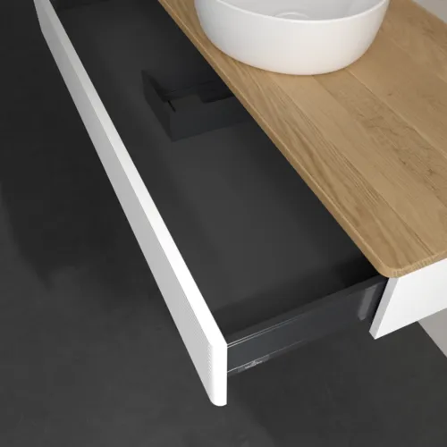 Bild von VILLEROY BOCH Antao Waschbeckenunterschrank, 1 Auszug, 1200 x 190 x 500 mm, Front mit Struktur, White Matt Lacquer / Honey Oak #K10111MT