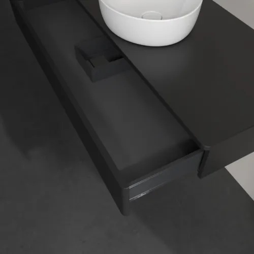 Bild von VILLEROY BOCH Antao Waschbeckenunterschrank, 1 Auszug, 1200 x 190 x 500 mm, Front mit Struktur, Black Matt Lacquer / Black Matt Lacquer #K10110PD