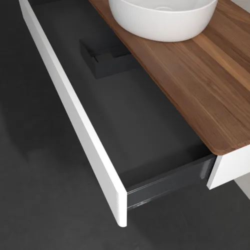 Bild von VILLEROY BOCH Antao Waschbeckenunterschrank, 1 Auszug, 1200 x 190 x 500 mm, Front mit Struktur, White Matt Lacquer / Warm Walnut #K10112MT