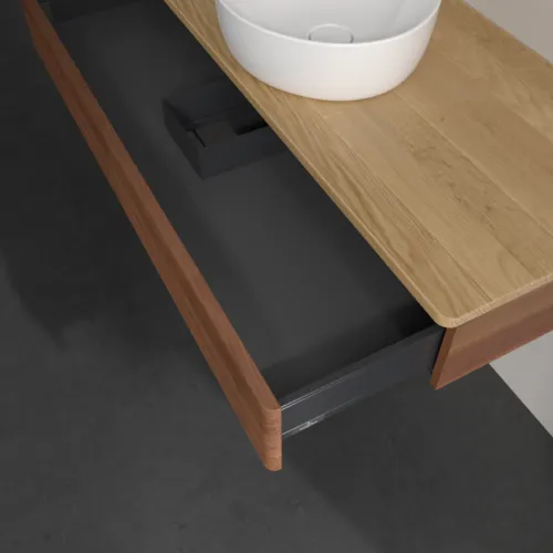 Bild von VILLEROY BOCH Antao Waschbeckenunterschrank, 1 Auszug, 1200 x 190 x 500 mm, Front mit Struktur, Warm Walnut / Honey Oak #K10111HM