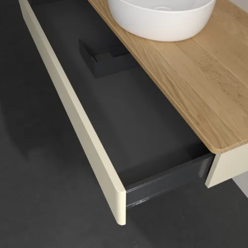 Bild von VILLEROY BOCH Antao Waschbeckenunterschrank, 1 Auszug, 1200 x 190 x 500 mm, Front mit Struktur, Silk Grey Matt Lacquer / Honey Oak #K10111HJ