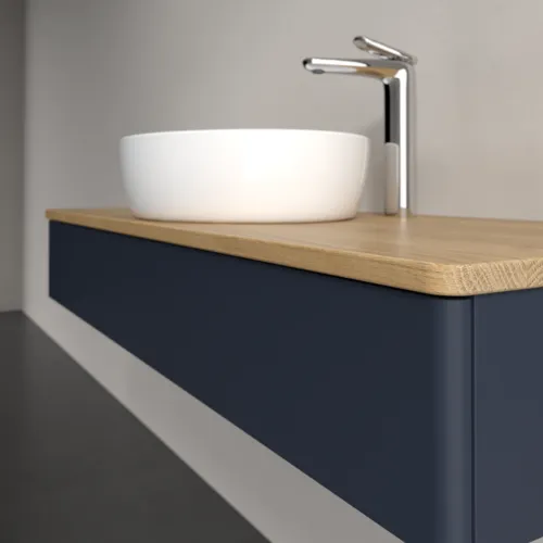 Bild von VILLEROY BOCH Antao Waschbeckenunterschrank, 1 Auszug, 1200 x 190 x 500 mm, Front ohne Struktur, Midnight Blue Matt Lacquer / Honey Oak #K10051HG