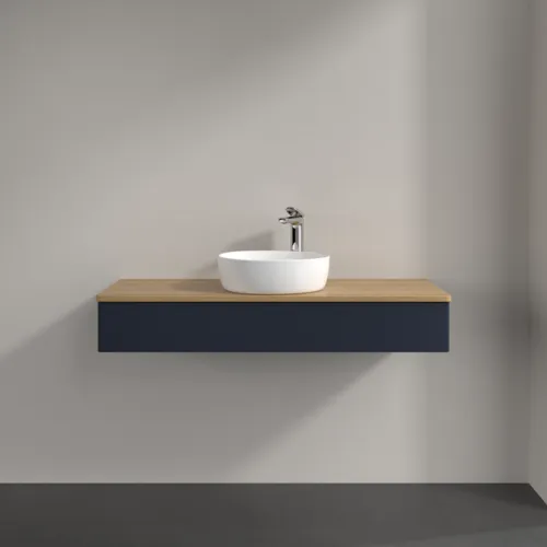 Bild von VILLEROY BOCH Antao Waschbeckenunterschrank, 1 Auszug, 1200 x 190 x 500 mm, Front ohne Struktur, Midnight Blue Matt Lacquer / Honey Oak #K10051HG