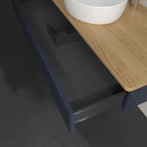 Bild von VILLEROY BOCH Antao Waschbeckenunterschrank, 1 Auszug, 1200 x 190 x 500 mm, Front ohne Struktur, Midnight Blue Matt Lacquer / Honey Oak #K10051HG