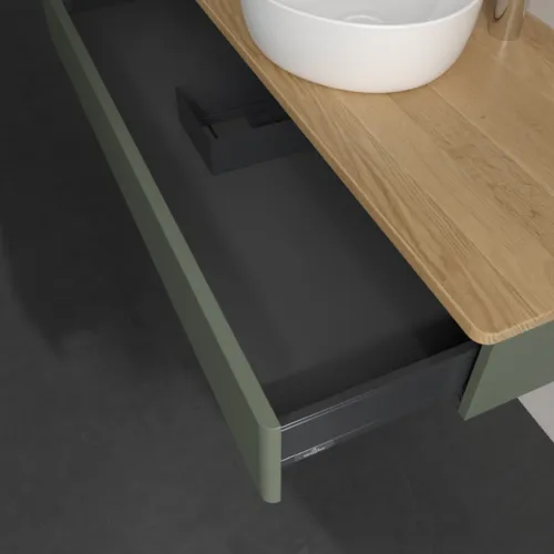 Obrázek VILLEROY BOCH Antao Vanity unit, 1 pull-out compartment, 1200 x 190 x 500 mm, Front without structure, Leaf Green Matt Lacquer / Honey Oak #K10051HL