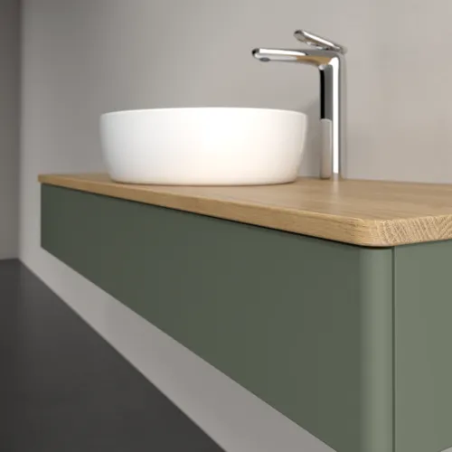 Obrázek VILLEROY BOCH Antao Vanity unit, 1 pull-out compartment, 1200 x 190 x 500 mm, Front without structure, Leaf Green Matt Lacquer / Honey Oak #K10051HL