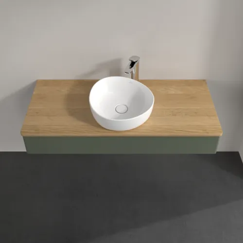 Obrázek VILLEROY BOCH Antao Vanity unit, 1 pull-out compartment, 1200 x 190 x 500 mm, Front without structure, Leaf Green Matt Lacquer / Honey Oak #K10051HL
