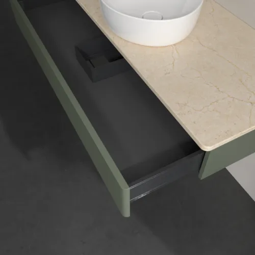 Bild von VILLEROY BOCH Antao Waschbeckenunterschrank, 1 Auszug, 1200 x 190 x 500 mm, Front mit Struktur, Leaf Green Matt Lacquer / Botticino #K10113HL