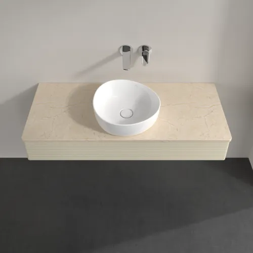 Bild von VILLEROY BOCH Antao Waschbeckenunterschrank, 1 Auszug, 1200 x 190 x 500 mm, Front mit Struktur, Silk Grey Matt Lacquer / Botticino #K10113HJ