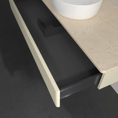 Bild von VILLEROY BOCH Antao Waschbeckenunterschrank, 1 Auszug, 1200 x 190 x 500 mm, Front mit Struktur, Silk Grey Matt Lacquer / Botticino #K10113HJ