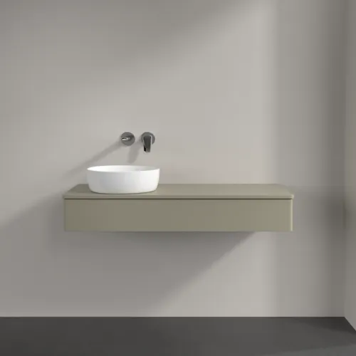 Bild von VILLEROY BOCH Antao Waschbeckenunterschrank, 1 Auszug, 1200 x 190 x 500 mm, Front ohne Struktur, Stone Grey Matt Lacquer / Stone Grey Matt Lacquer #K11010HK