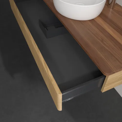 Bild von VILLEROY BOCH Antao Waschbeckenunterschrank, 1 Auszug, 1200 x 190 x 500 mm, Front mit Struktur, Honey Oak / Warm Walnut #K10152HN