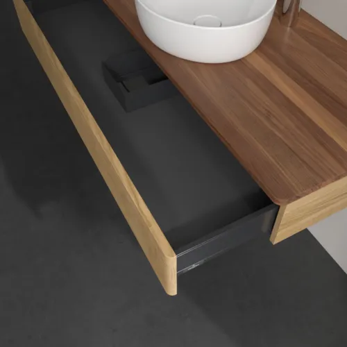 Bild von VILLEROY BOCH Antao Waschbeckenunterschrank, 1 Auszug, 1200 x 190 x 500 mm, Front mit Struktur, Honey Oak / Warm Walnut #K10152HN