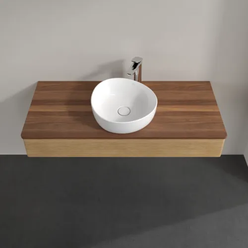 Bild von VILLEROY BOCH Antao Waschbeckenunterschrank, 1 Auszug, 1200 x 190 x 500 mm, Front mit Struktur, Honey Oak / Warm Walnut #K10152HN