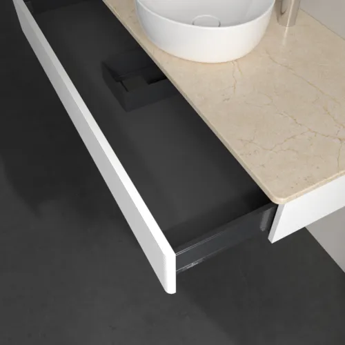 Bild von VILLEROY BOCH Antao Waschbeckenunterschrank, 1 Auszug, 1200 x 190 x 500 mm, Front mit Struktur, White Matt Lacquer / Botticino #K10153MT