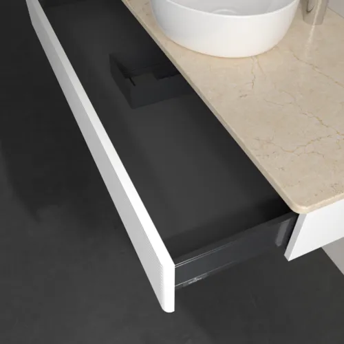 Bild von VILLEROY BOCH Antao Waschbeckenunterschrank, 1 Auszug, 1200 x 190 x 500 mm, Front mit Struktur, White Matt Lacquer / Botticino #K10153MT