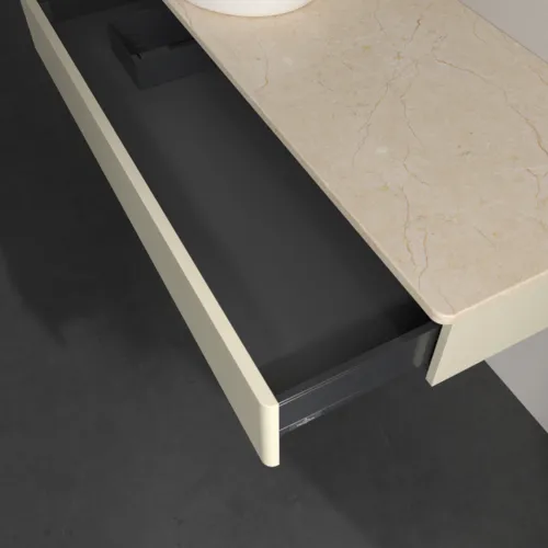 Bild von VILLEROY BOCH Antao Waschbeckenunterschrank, 1 Auszug, 1200 x 190 x 500 mm, Front ohne Struktur, Silk Grey Matt Lacquer / Botticino #K11013HJ