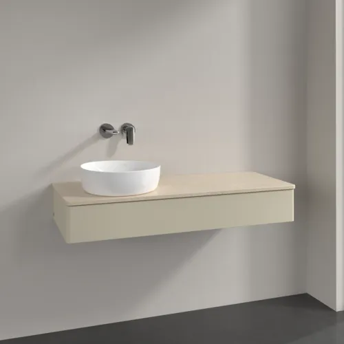 Bild von VILLEROY BOCH Antao Waschbeckenunterschrank, 1 Auszug, 1200 x 190 x 500 mm, Front ohne Struktur, Silk Grey Matt Lacquer / Botticino #K11013HJ