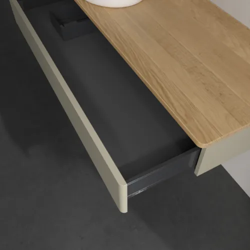 Bild von VILLEROY BOCH Antao Waschbeckenunterschrank, 1 Auszug, 1200 x 190 x 500 mm, Front ohne Struktur, Stone Grey Matt Lacquer / Honey Oak #K11011HK