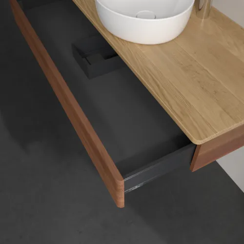 Bild von VILLEROY BOCH Antao Waschbeckenunterschrank, 1 Auszug, 1200 x 190 x 500 mm, Front mit Struktur, Warm Walnut / Honey Oak #K10151HM