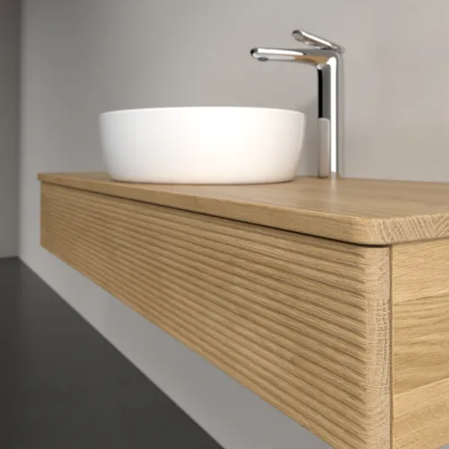 Bild von VILLEROY BOCH Antao Waschbeckenunterschrank, 1 Auszug, 1200 x 190 x 500 mm, Front mit Struktur, Honey Oak / Honey Oak #K10151HN