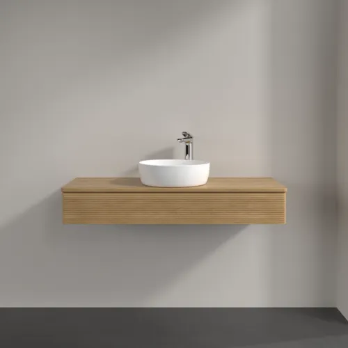 Bild von VILLEROY BOCH Antao Waschbeckenunterschrank, 1 Auszug, 1200 x 190 x 500 mm, Front mit Struktur, Honey Oak / Honey Oak #K10151HN